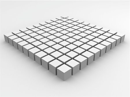 simsearch:400-05146960,k - 3d rendered illustration from a field of white cubes Foto de stock - Super Valor sin royalties y Suscripción, Código: 400-04558919