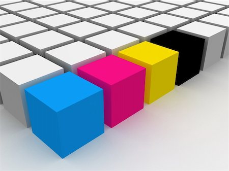 simsearch:400-03967200,k - 3d rendered illustration of some colorful cubes Foto de stock - Royalty-Free Super Valor e Assinatura, Número: 400-04558924
