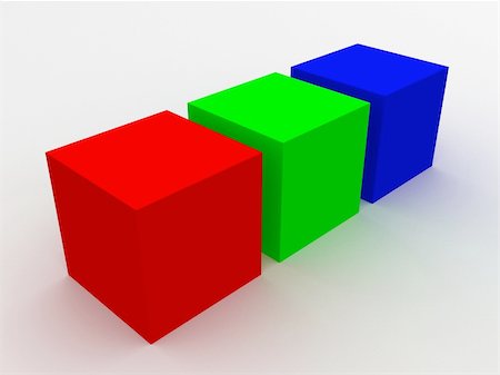 simsearch:400-03967200,k - 3d rendered illustration of some colorful cubes Foto de stock - Royalty-Free Super Valor e Assinatura, Número: 400-04558923