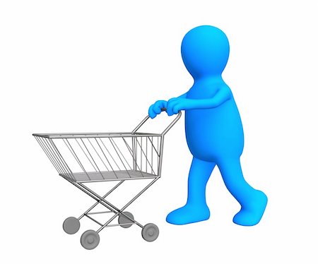 The 3d stylized person going for purchases Stock Photo - Budget Royalty-Free & Subscription, Code: 400-04559005