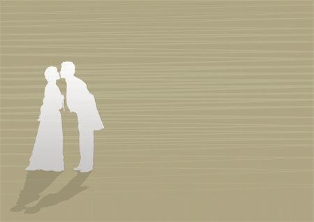 Vintage brown background with silhouettes kissing men and women Stock Photo - Budget Royalty-Free & Subscription, Code: 400-04559257