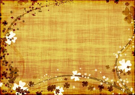 simsearch:400-06569677,k - Grunge background with brown lines and leaves clovers Stock Photo - Budget Royalty-Free & Subscription, Code: 400-04559265