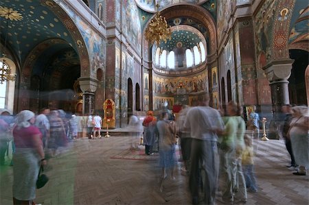 prayer candle and cross - the old russian church interior photo. Stock Photo - Budget Royalty-Free & Subscription, Code: 400-04559480