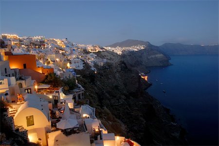 View over Oia at dusk, island Santorini, Greece Stock Photo - Budget Royalty-Free & Subscription, Code: 400-04551592