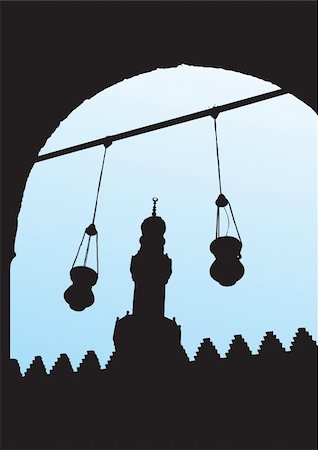 Muhammad Ali mosque  in Cairo, Egypt - Vector Photographie de stock - Aubaine LD & Abonnement, Code: 400-04551604
