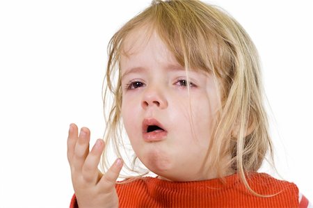 female coughing - Little girl with the flu - isolated Stock Photo - Budget Royalty-Free & Subscription, Code: 400-04552531