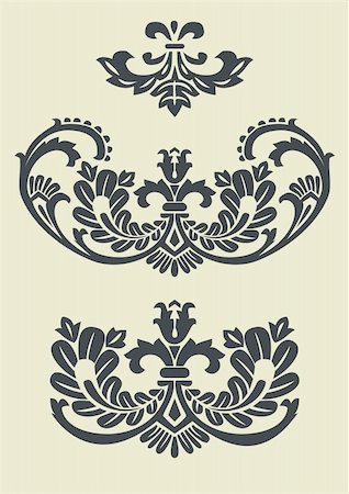 simsearch:400-04362491,k - Vector ornaments in baroque style, isolate design elements. Full scalable vector graphic included Eps v8 and 300 dpi JPG. Stockbilder - Microstock & Abonnement, Bildnummer: 400-04552929