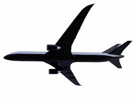 simsearch:400-04682537,k - isolated black airplane over white background Photographie de stock - Aubaine LD & Abonnement, Code: 400-04552985