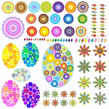Collection of colored abstract things Stock Photo - Budget Royalty-Free & Subscription, Code: 400-04553604