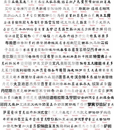 vector chinese writing with english translation Stock Photo - Budget Royalty-Free & Subscription, Code: 400-04553719