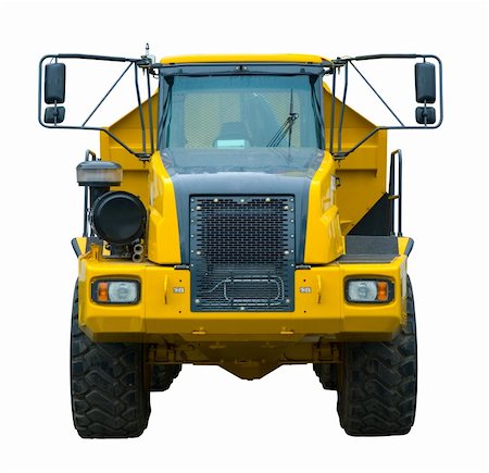 farmer digging - Yellow semi truck isolated front view Stock Photo - Budget Royalty-Free & Subscription, Code: 400-04553738
