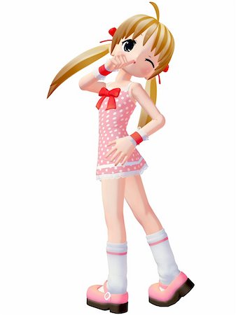 3D Render of an Anime Toon Girl Photographie de stock - Aubaine LD & Abonnement, Code: 400-04564106