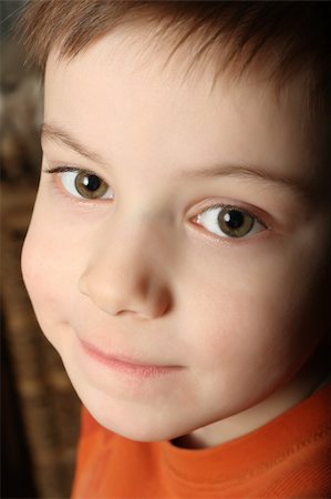 Portrait of small boy in red shirt Stock Photo - Budget Royalty-Free & Subscription, Code: 400-04564296