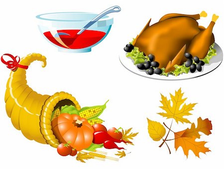 symbols for turkey - Thanksgiving Symbols icon set - four elements Stock Photo - Budget Royalty-Free & Subscription, Code: 400-04564449