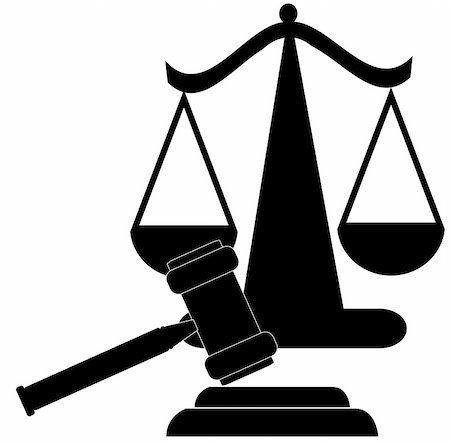 simsearch:400-08624071,k - judges gavel and scales of justice silhouette Stock Photo - Budget Royalty-Free & Subscription, Code: 400-04564668