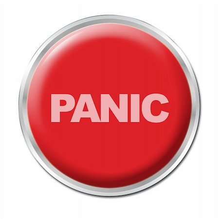 Red round button with the word "Panic" Foto de stock - Super Valor sin royalties y Suscripción, Código: 400-04565074