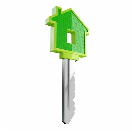 simsearch:400-04881139,k - isolated green eco house key Foto de stock - Royalty-Free Super Valor e Assinatura, Número: 400-04565234