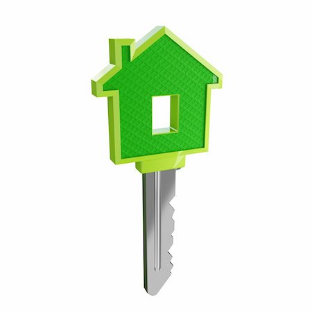 simsearch:400-04881139,k - isolated green eco house key background Foto de stock - Royalty-Free Super Valor e Assinatura, Número: 400-04565233