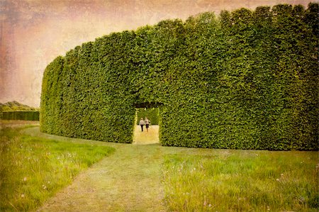 simsearch:400-05059274,k - Artistic work of my own in retro style - Postcard from Denmark. - High hedges. Foto de stock - Super Valor sin royalties y Suscripción, Código: 400-04565266