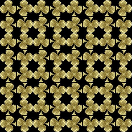 simsearch:400-05069638,k - seamless tileable black and golden background tile with many little golden shamrocks/ clovers suitable for St. Patricks day.. Foto de stock - Royalty-Free Super Valor e Assinatura, Número: 400-04565451