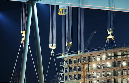 shipyard boat construction - Detail of cranes and hooks in a shipyard by night Stock Photo - Budget Royalty-Free & Subscription, Code: 400-04565521