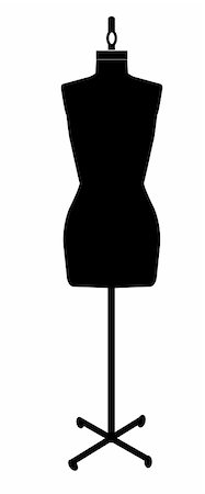 black silhouette of a dressmakers mannequin Stock Photo - Budget Royalty-Free & Subscription, Code: 400-04565611