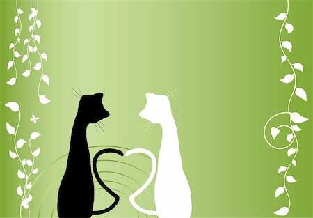 Two romantic cats Stock Photo - Budget Royalty-Free & Subscription, Code: 400-04565726