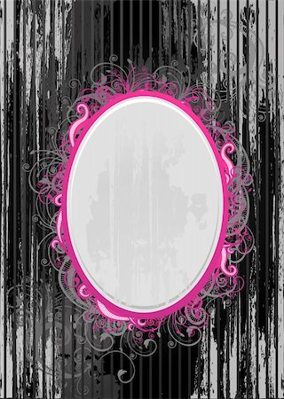 Vector illustration of black and pink oval frame Stock Photo - Budget Royalty-Free & Subscription, Code: 400-04566030