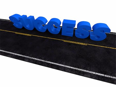 simsearch:400-05146077,k - 3d rendered illustration of a black street with the word success Photographie de stock - Aubaine LD & Abonnement, Code: 400-04566181