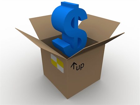 3d rendered illustration of a blue dollar sign in a box Stock Photo - Budget Royalty-Free & Subscription, Code: 400-04566198