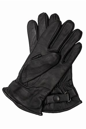 simsearch:400-06462603,k - Black leather gloves on a white background Stock Photo - Budget Royalty-Free & Subscription, Code: 400-04566264