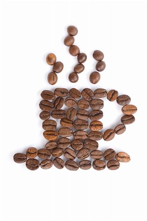 simsearch:400-05112254,k - Coffee grains in the form of a cup on white Stockbilder - Microstock & Abonnement, Bildnummer: 400-04566457