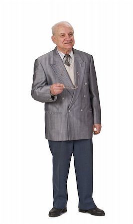 Senior man giving a speech isolated against a white background. Stock Photo - Budget Royalty-Free & Subscription, Code: 400-04566530