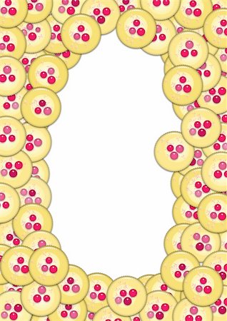 simsearch:400-04198170,k - Border of yellow cupcakes with cherries, sprinkles and frosting, isolated on white Fotografie stock - Microstock e Abbonamento, Codice: 400-04566853