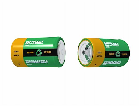 simsearch:400-04775658,k - 3d rendering of two rechargeable battery on white background Photographie de stock - Aubaine LD & Abonnement, Code: 400-04567088