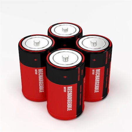 simsearch:400-04775658,k - 3d rendering of four rechargeable battery on white background Photographie de stock - Aubaine LD & Abonnement, Code: 400-04567083