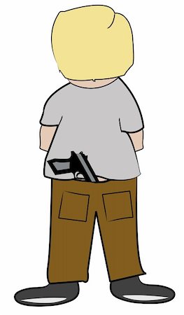 young blond boy with gun tuck into pants Stock Photo - Budget Royalty-Free & Subscription, Code: 400-04567559