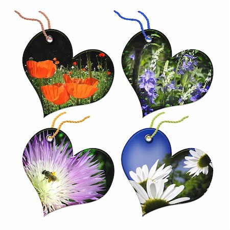 simsearch:400-04566378,k - Gift tags in the form of heart. Isolated on a white background Photographie de stock - Aubaine LD & Abonnement, Code: 400-04567778