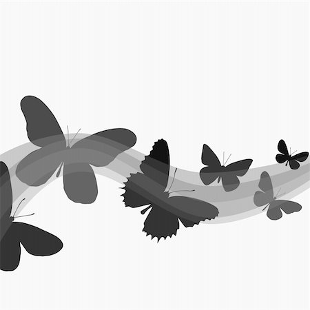 designs for background black and white colors - Background editable vector illustration of butterfly shapes Stock Photo - Budget Royalty-Free & Subscription, Code: 400-04567867