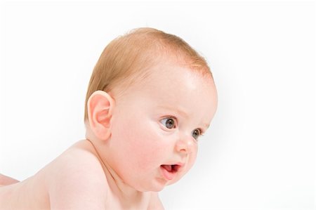 simsearch:400-07211187,k - close-up portrait of a six months old baby isolated on white Photographie de stock - Aubaine LD & Abonnement, Code: 400-04567873