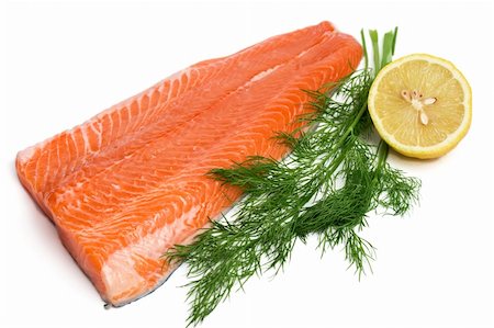 simsearch:695-05773492,k - raw salmon ready for cookig, isolated Fotografie stock - Microstock e Abbonamento, Codice: 400-04568278