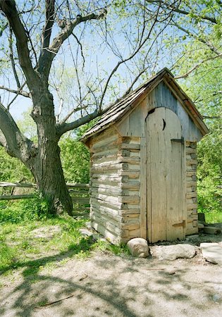 simsearch:649-03769662,k - Image of an outhouse or outdoor toilet in the country.  Scanned from film negative. Stock Photo - Budget Royalty-Free & Subscription, Code: 400-04568296