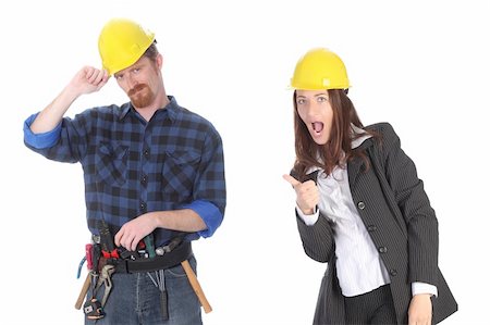 simsearch:400-04485408,k - businesswoman and construction worker with architectural plans Stock Photo - Budget Royalty-Free & Subscription, Code: 400-04568414