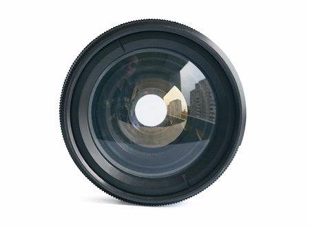 simsearch:400-06915716,k - Black camera lens isolated in white background Stock Photo - Budget Royalty-Free & Subscription, Code: 400-04568999