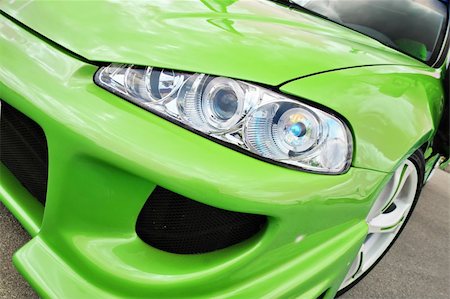 simsearch:400-05038645,k - Green Sport Car - agressive look Stock Photo - Budget Royalty-Free & Subscription, Code: 400-04569077