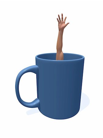 simsearch:400-04172155,k - human arm in a coffee cup - 3d illustration Foto de stock - Super Valor sin royalties y Suscripción, Código: 400-04569157