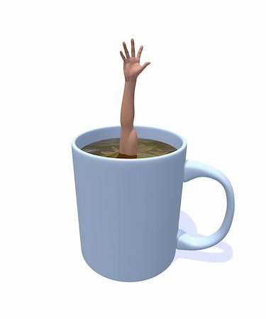 simsearch:400-04172155,k - human arm in a coffee cup - 3d illustration Foto de stock - Super Valor sin royalties y Suscripción, Código: 400-04569231