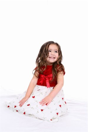 sparkmom (artist) - Beautiful toddler in a red and white holiday dress Foto de stock - Super Valor sin royalties y Suscripción, Código: 400-04569280