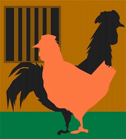 simsearch:400-04578495,k - Illustration of a hen and cock Foto de stock - Super Valor sin royalties y Suscripción, Código: 400-04569355