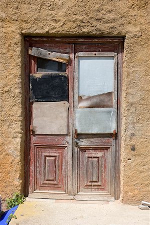 A mended old door in a house Stock Photo - Budget Royalty-Free & Subscription, Code: 400-04569398